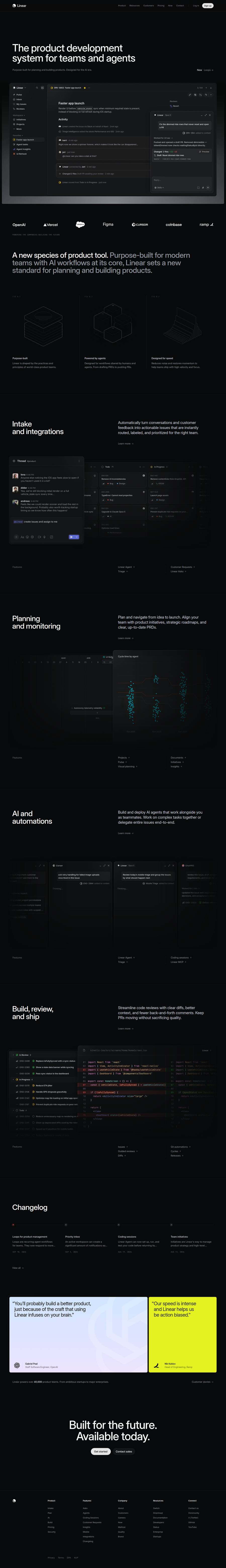 Screenshot of linear.app